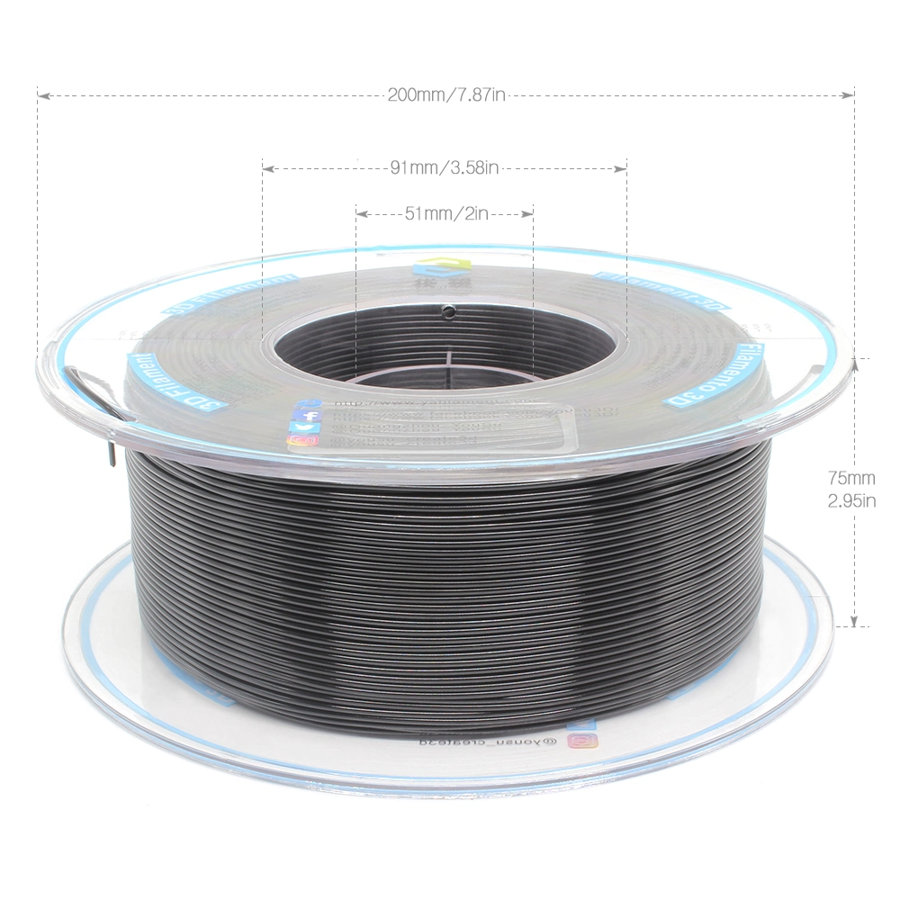 3D Printer PLA+ Tangle Free Filaments 3D Printing Materials 1.75mm 1kg Higher Tensile Strength Better Adhesion Big Size 3D Printing Machines Filament Black 1kg