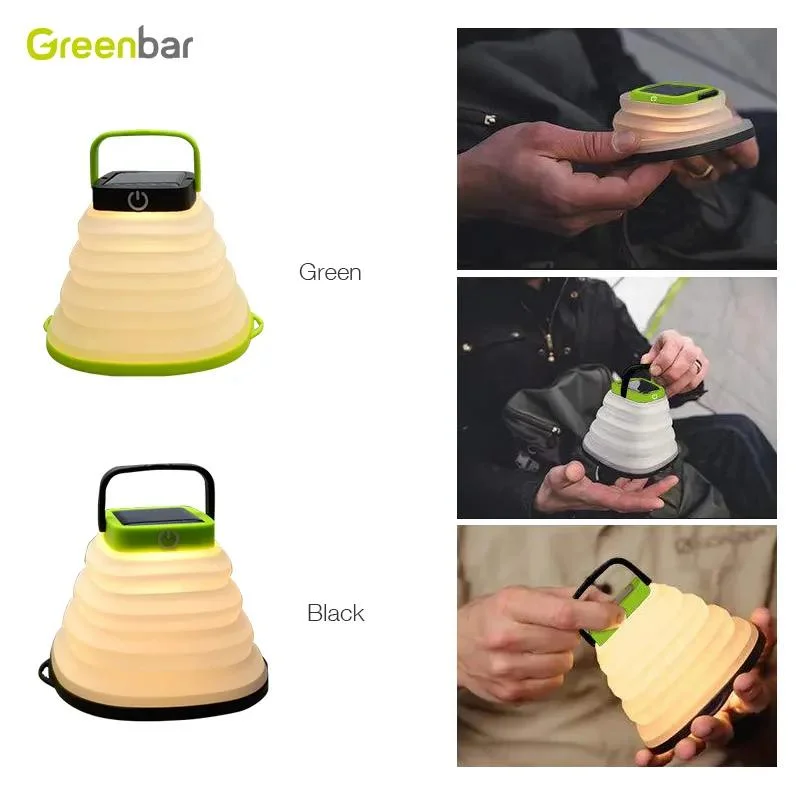 USB Rechargeable Portable Camping Lantern Foldable Solar Tent Lamp