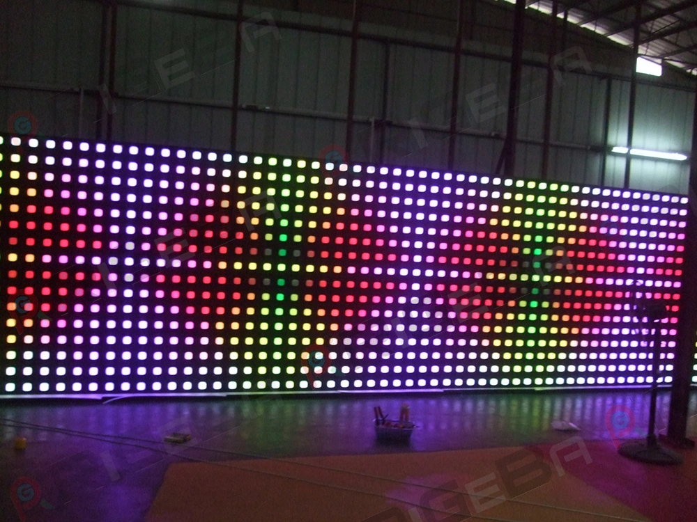 Rigeba Disco DJ Party Stage 1*1m 10mm Pixel LED Digital Wall Curtain Screen Light for Events