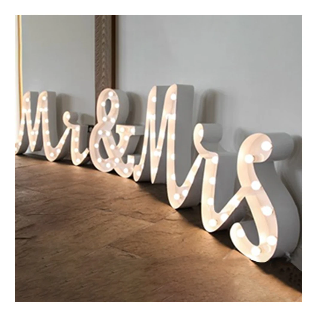Personalized LED Luminous Marquee Letter 3D Large Light up Letter Signage for Wedding Birthday Party Letter Sign
