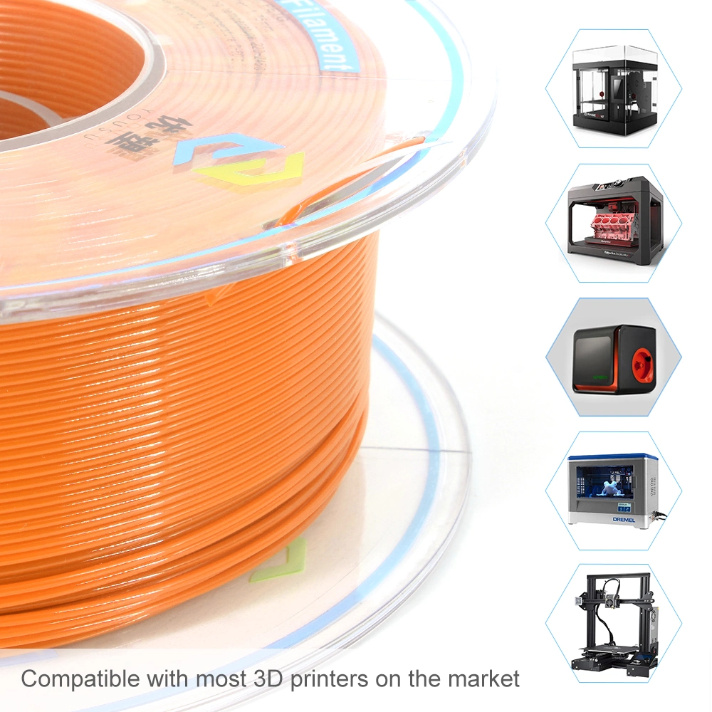 OEM ODM 3D Printer ABS+ Filament 1.75mm 2.85mm Fdm 3D Printing Material Even Stronger More Durable Less Warping ABS Plus Filaments Orange 1000g