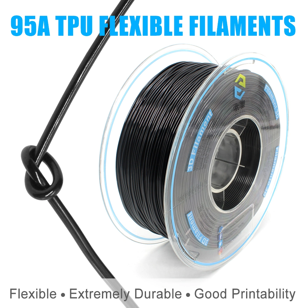 World Top Level 3D Printers 95A TPU Flexible Filament Extremely Durable Good Printability 3D Printing Materials Grey1.75mm 1kg