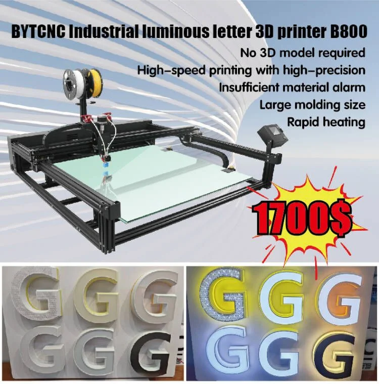 Commercial Multicolor Signage Temperature Resistance Letter 3D Printer for Shop Sign