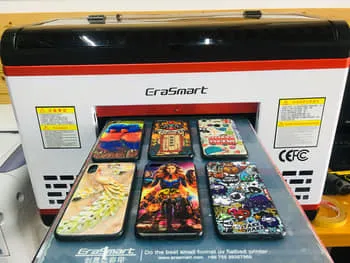 Erasmart A3 6 Colors UV Printer Custom Printing for Phone Case Glass Leather Metal Wood Badge Signs 3D Embossed Printing