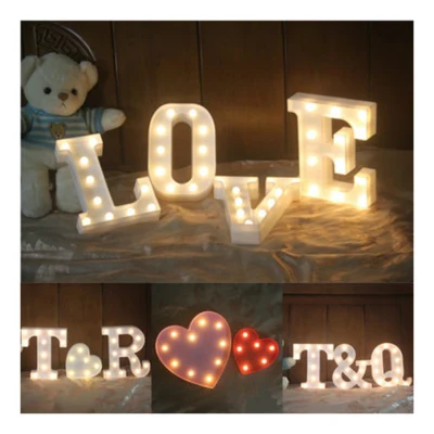 Personalized LED Luminous Marquee Letter 3D Large Light up Letter Signage for Wedding Birthday Party Letter Sign