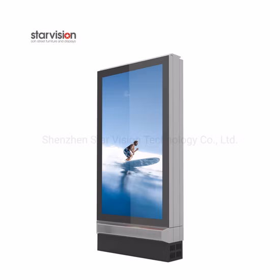 Outdoor Floor Standing Aluminum Enclosure IP65 Custom Digital Signage